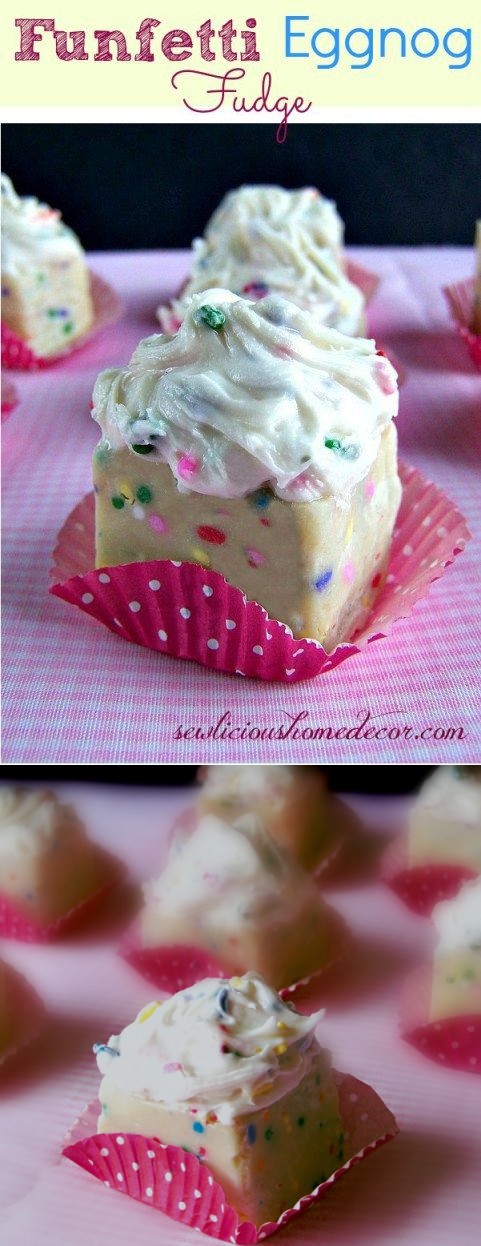 Funfetti Eggnog Fudge