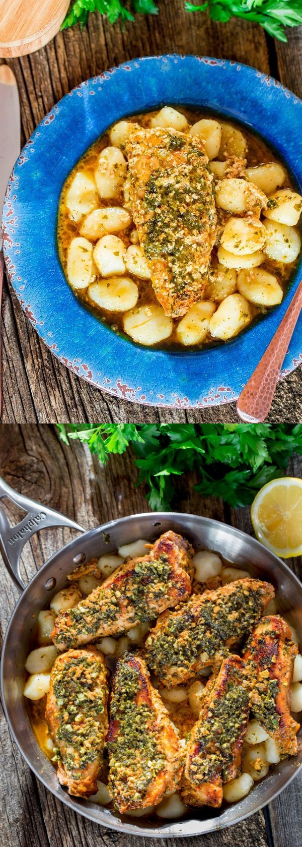 Garlic and Parsley Butter Chicken with Gnocchi