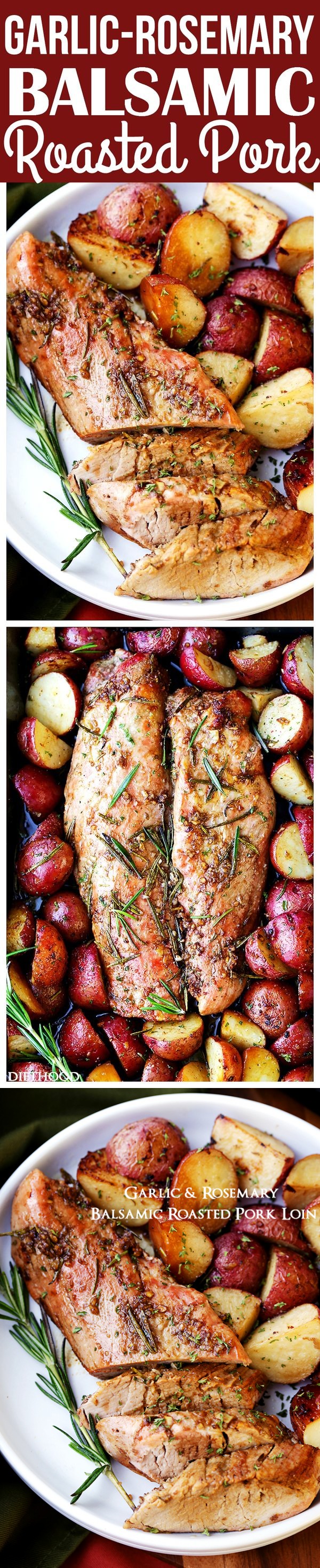 Garlic and Rosemary Balsamic Roasted Pork Loin