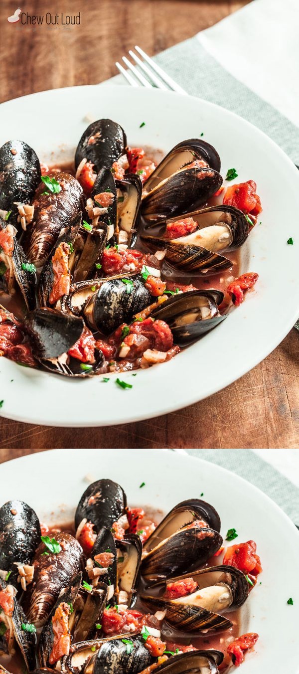 Garlic and Tomato Mussels