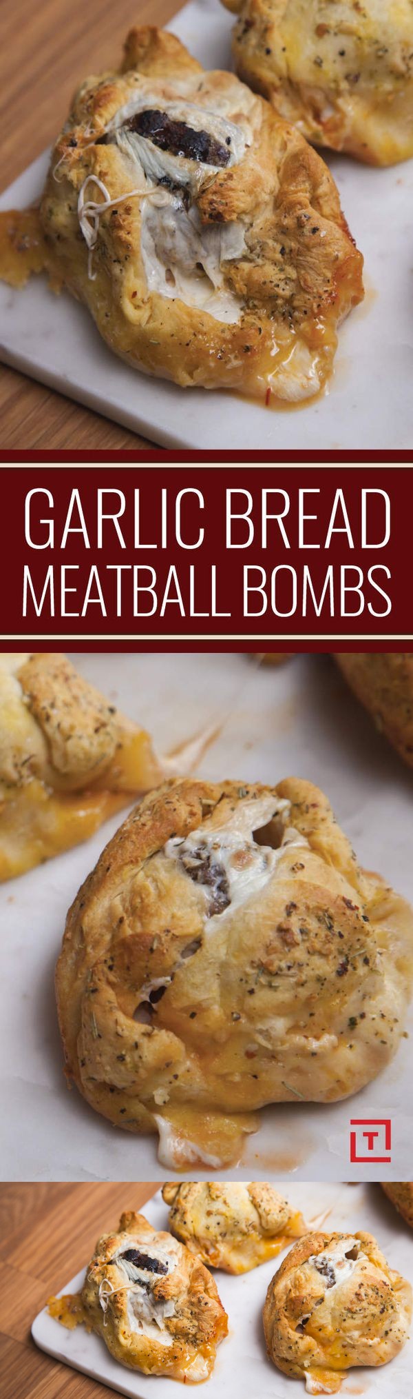 Garlic Bread Meatball Bombs