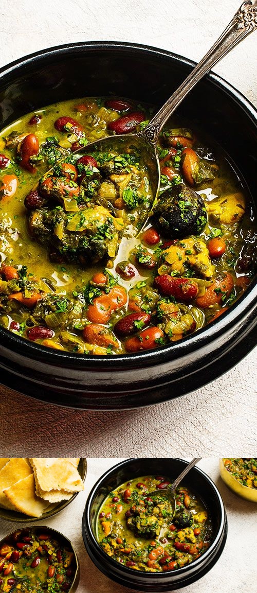 Ghormeh Sabzi (Chicken and Kidney Bean Stew