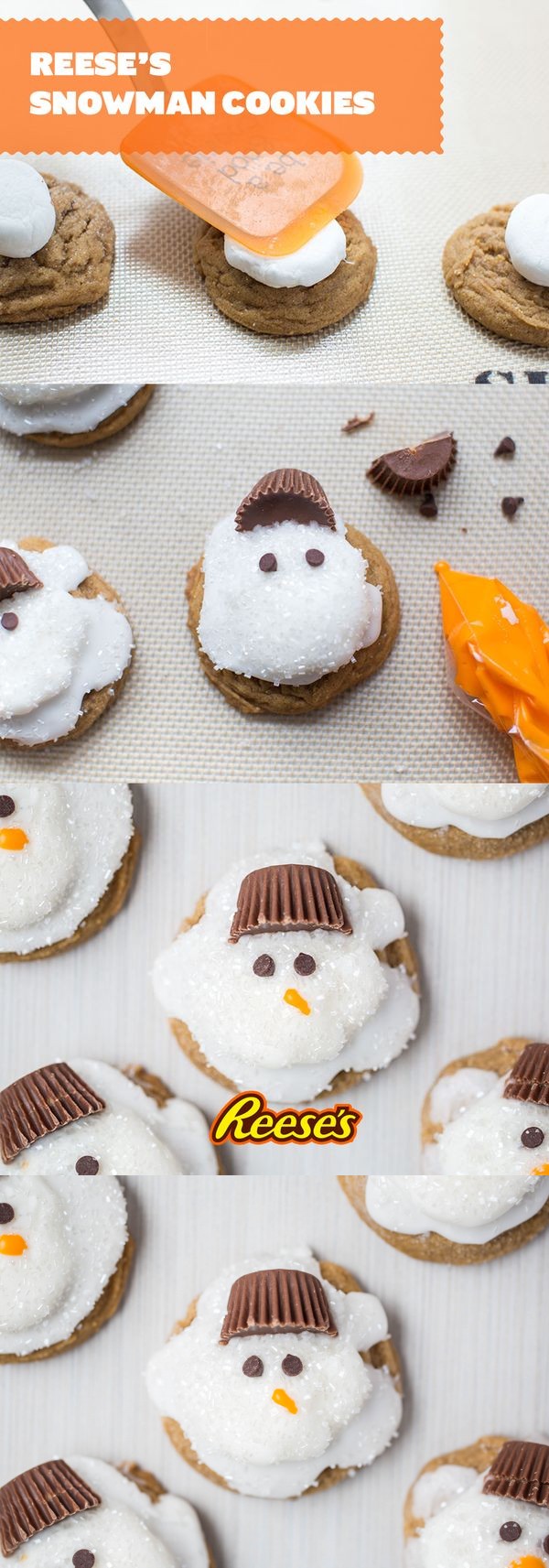 Ginger melted snowman cookies