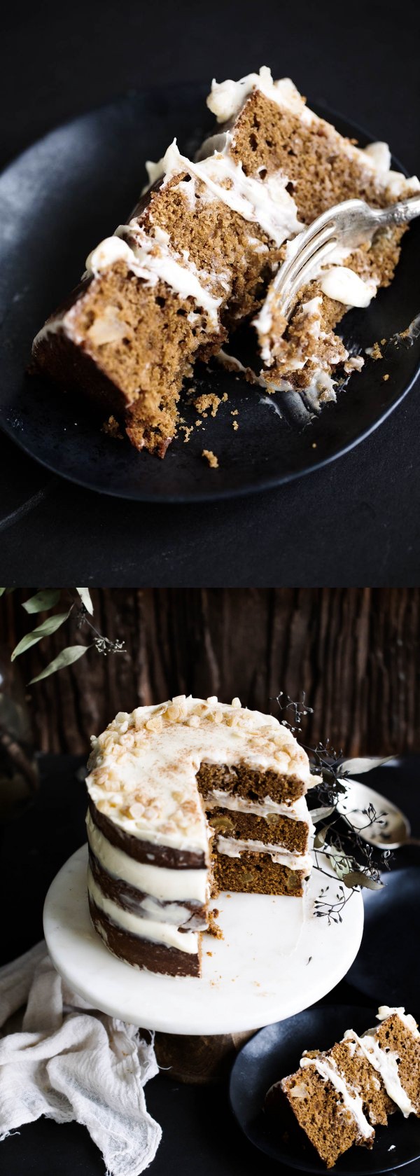 Ginger Molasses Apple Cake with Mascarpone Frosting