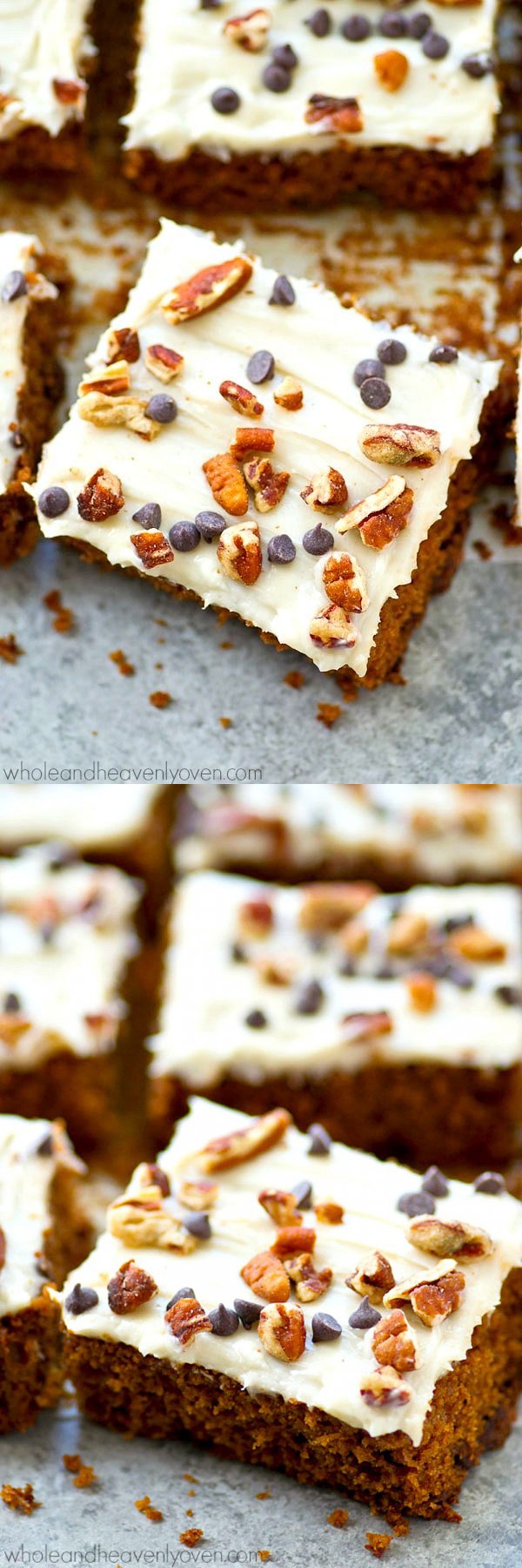 Gingerbread Cake Bars with Cream Cheese Frosting