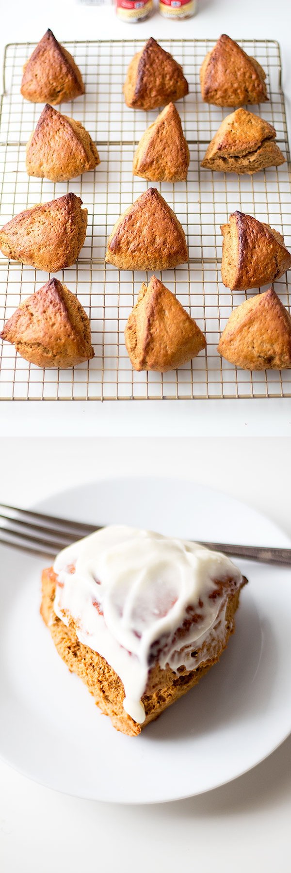 Gingerbread scones with buttered rum glaze