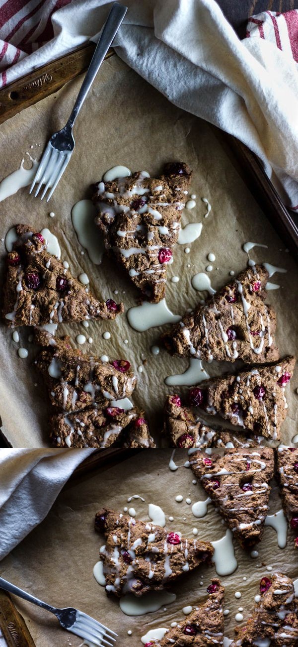 Gingerbread Scones With Cranberries (Gluten-free + Vegan