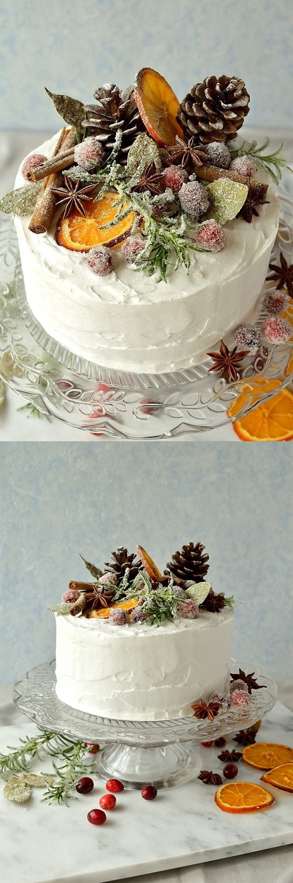 Gingered Christmas Fruitcake With Rustic Decorations