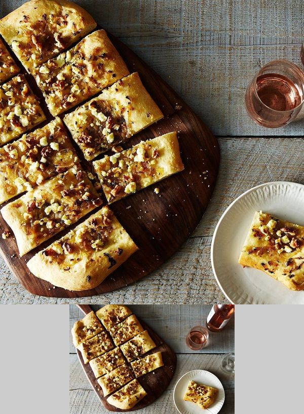 Glazed Shallot, Walnut, Sage, and Goat Cheese Pizza