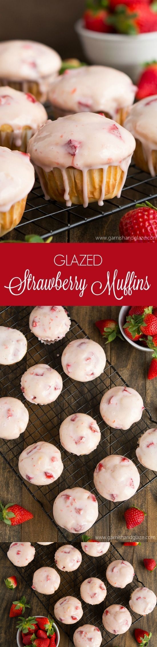 Glazed Strawberry Muffins