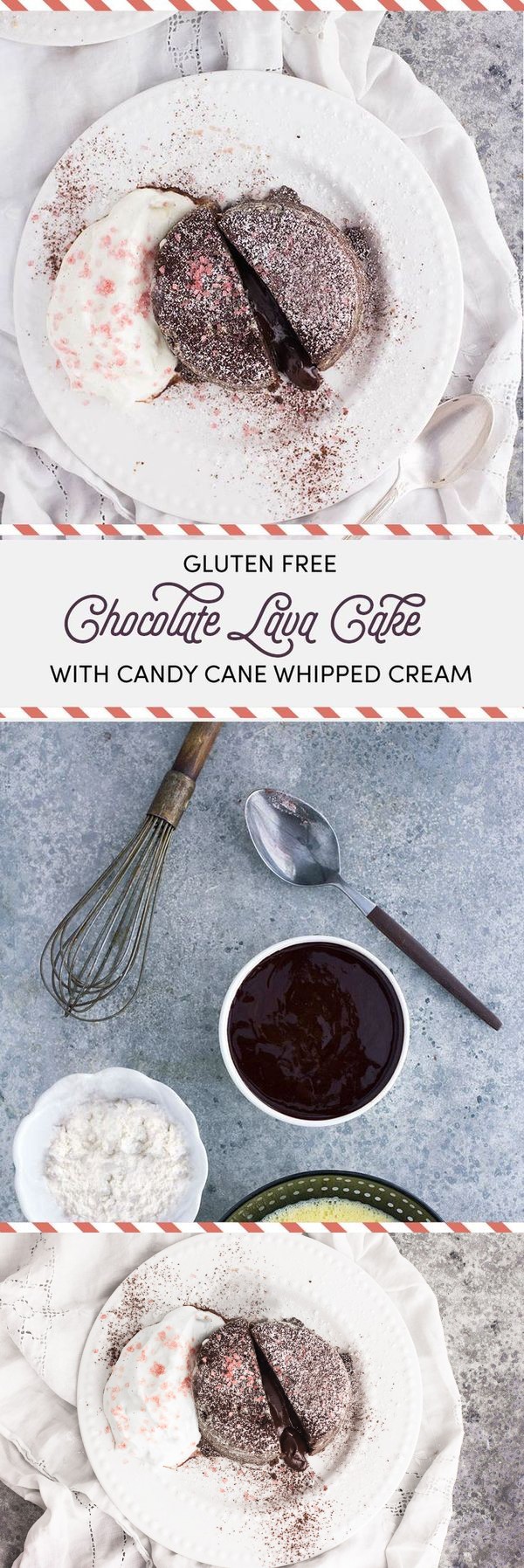 Gluten Free Chocolate Lava Cakes with Peppermint Whipped Cream