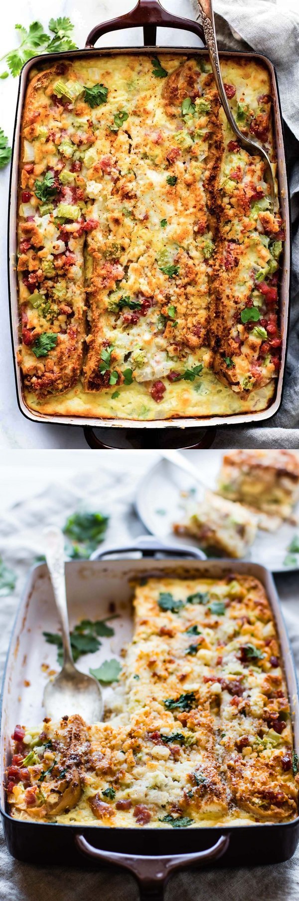 Gluten Free French Bread Ham Breakfast Strata (Make-Ahead or Ready in 30 minutes