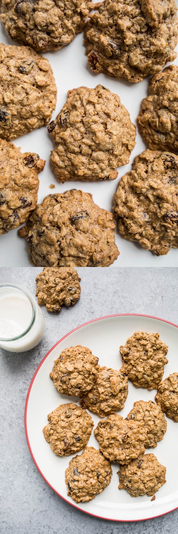 Gluten-Free Oatmeal Raisin Cookies (Dairy-Free, Refined Sugar-Free