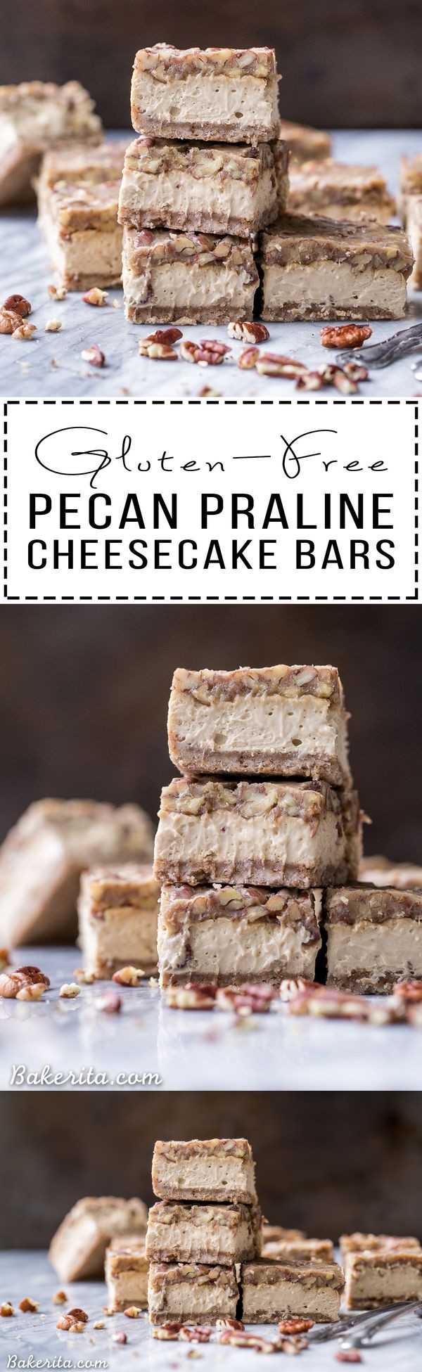 Gluten Free Pecan Praline Cheesecake Bars