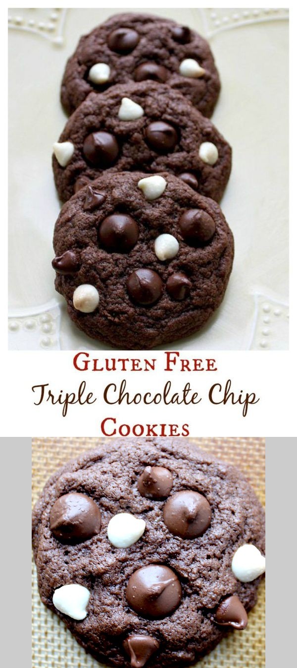 Gluten Free Triple Chocolate Chip Cookies