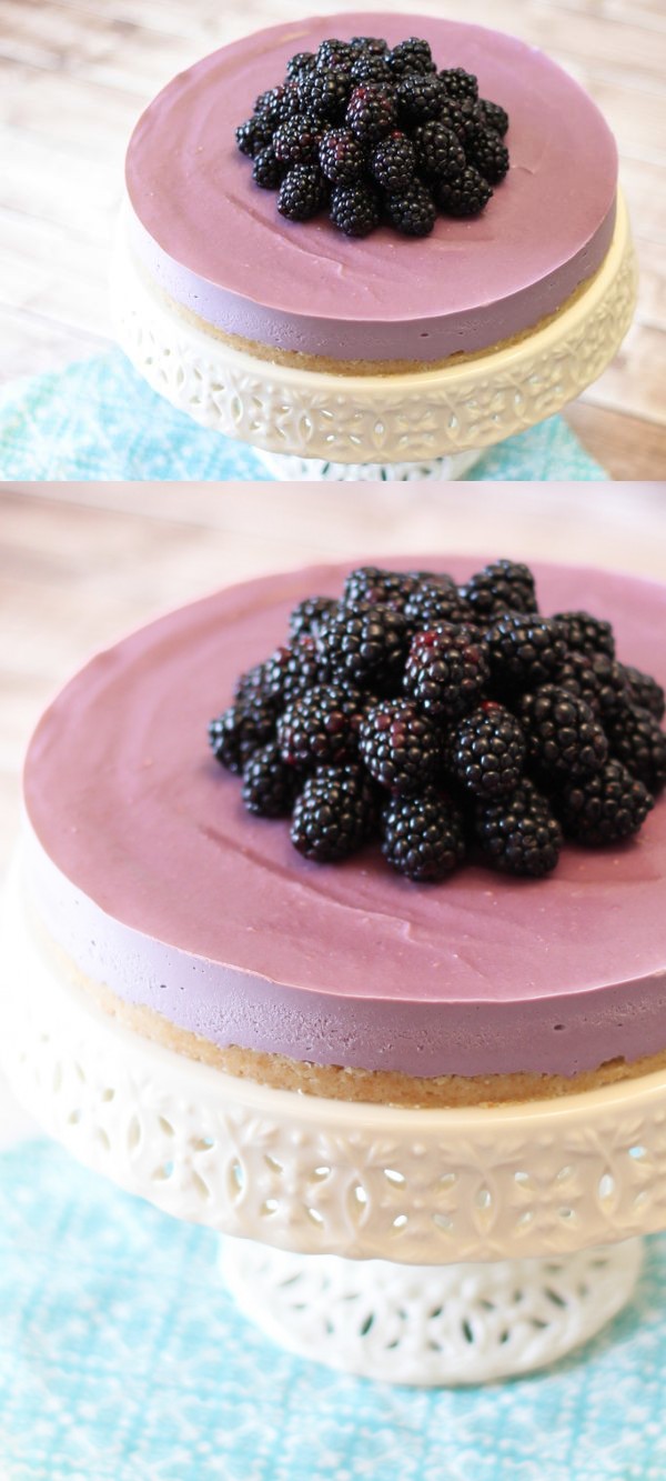 Gluten free vegan blackberry cheesecake