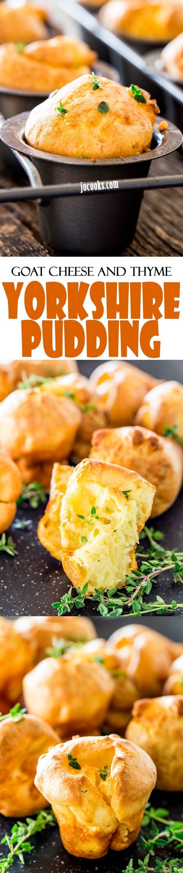 Goat Cheese and Thyme Yorkshire Puddings