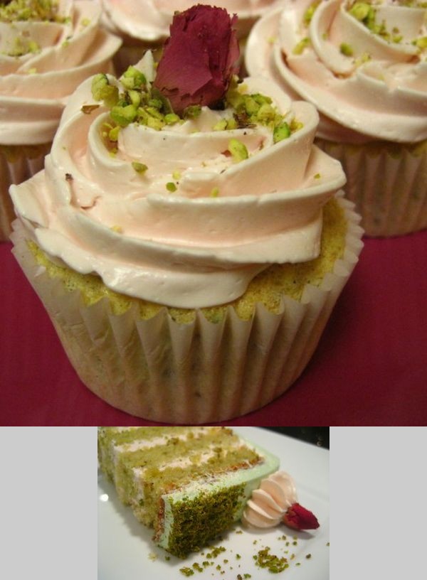 Goodnight Rose: Pistachio-Cardamom Cake with Rosewater Frosting