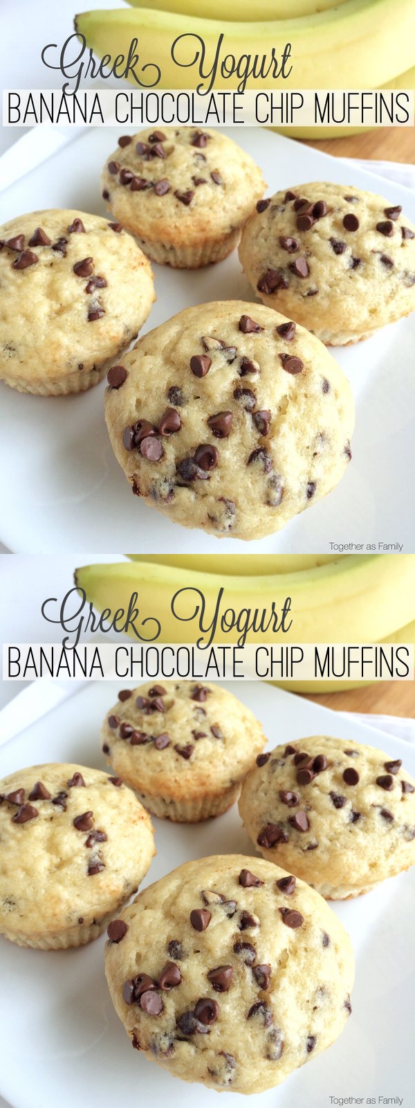 Greek Yogurt Banana Chocolate Chip Muffins