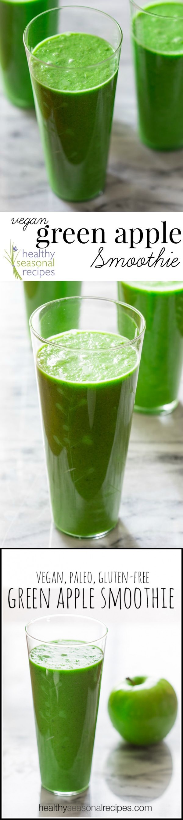 Green apple smoothie (vegan, paleo and gluten-free