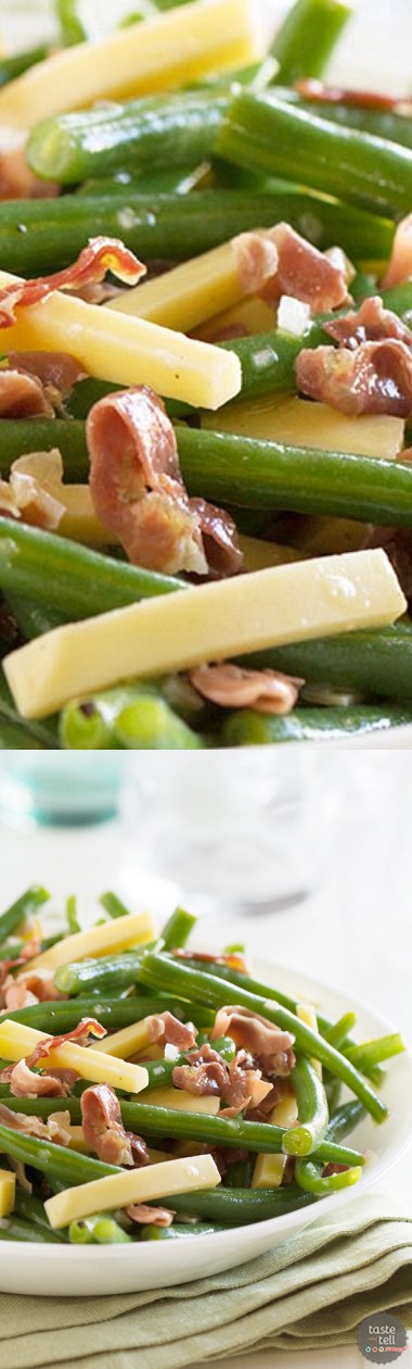 Green Beans with Frizzled Prosciutto and Gouda