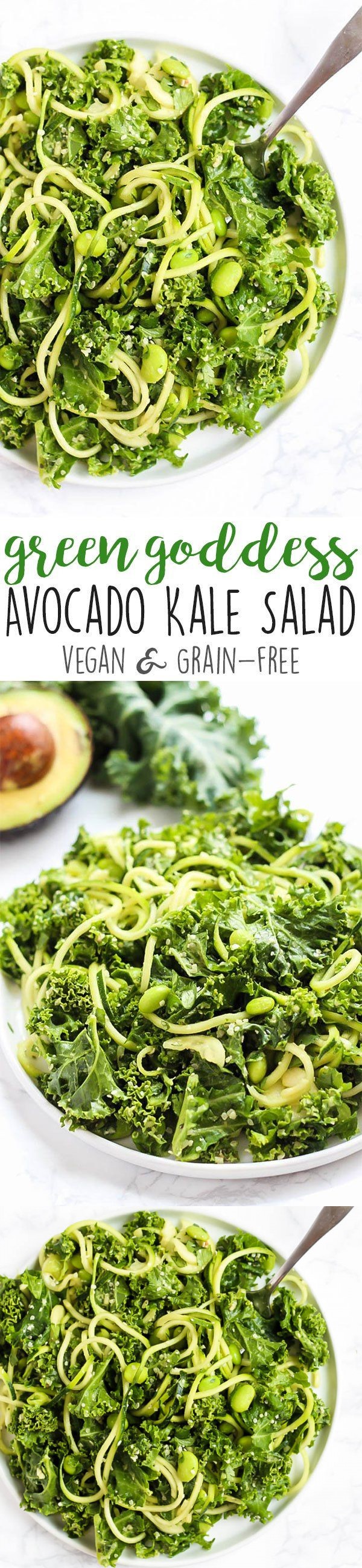 Green Goddess Avocado Kale Salad