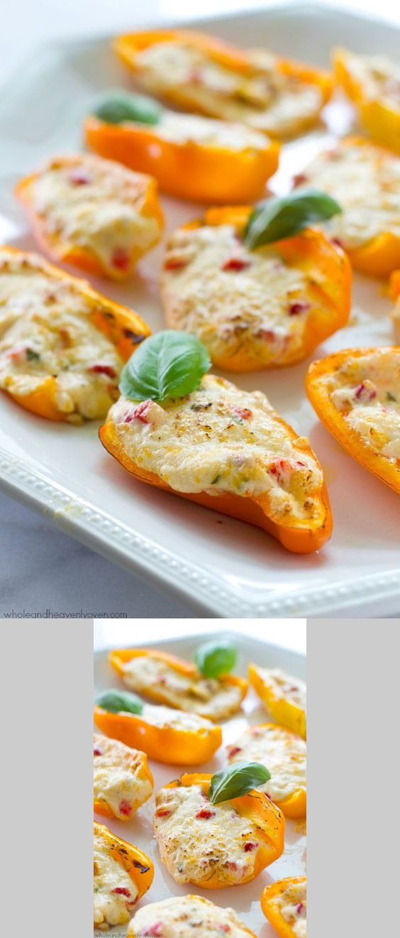 Grilled 3-Cheese Sweet Pepper Poppers