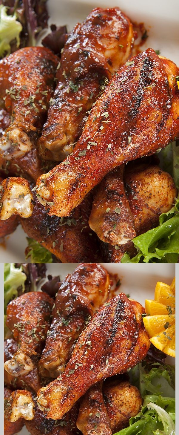 Grilled Chicken Drumsticks with Honey-Chipotle Sauce