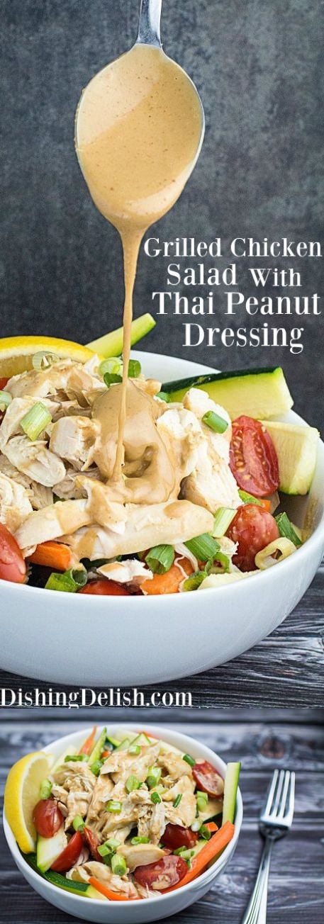 Grilled Chicken Salad & Thai Peanut Dressing