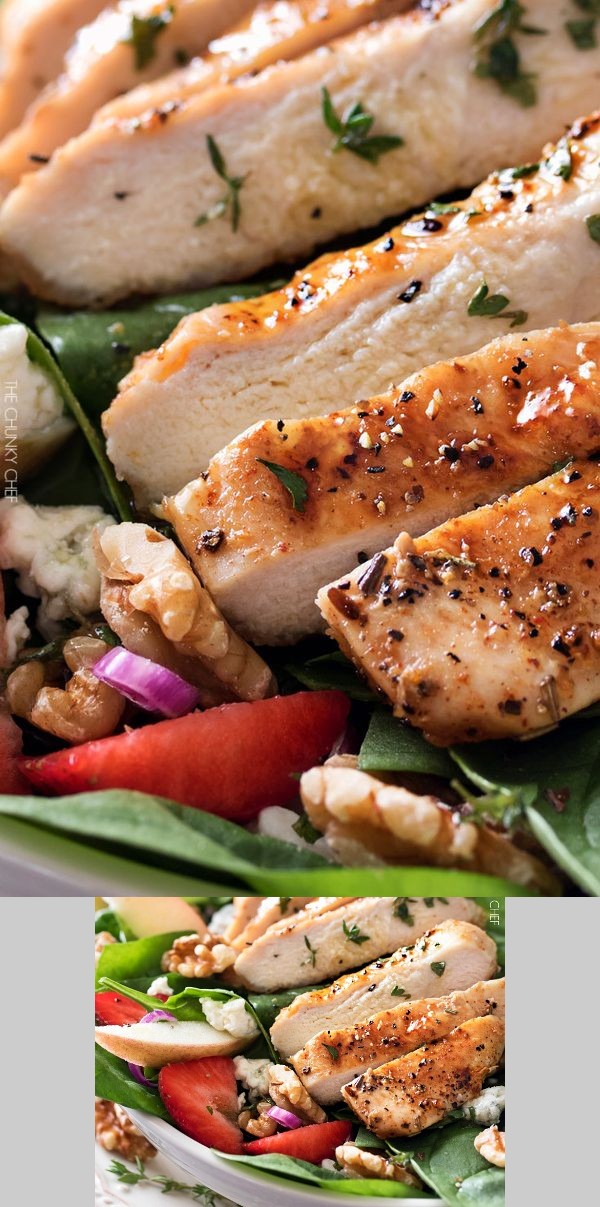 Grilled Chicken Strawberry Spinach Salad