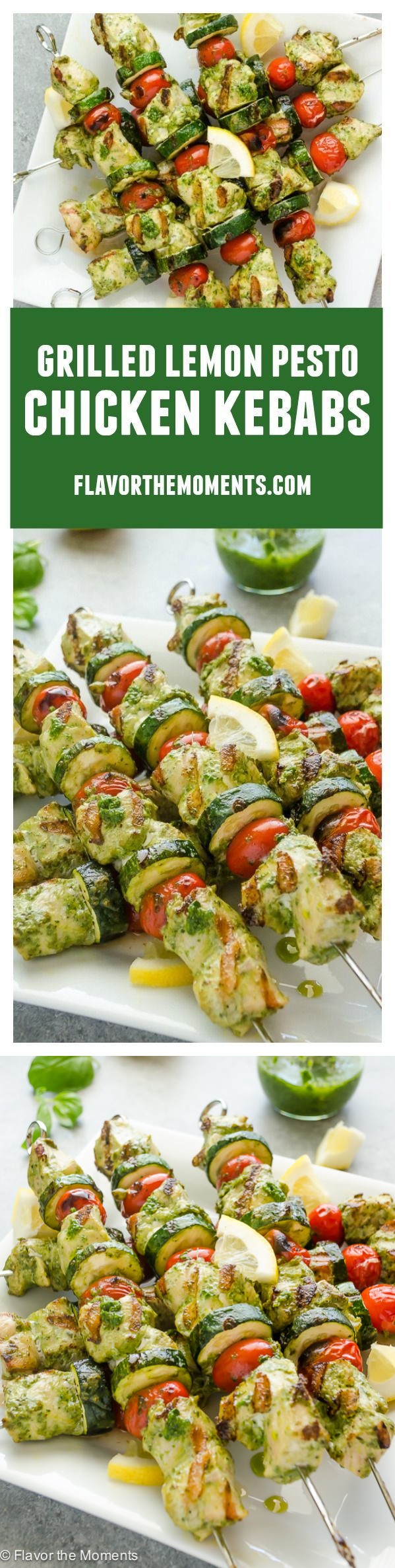 Grilled Lemon Pesto Chicken Kebabs