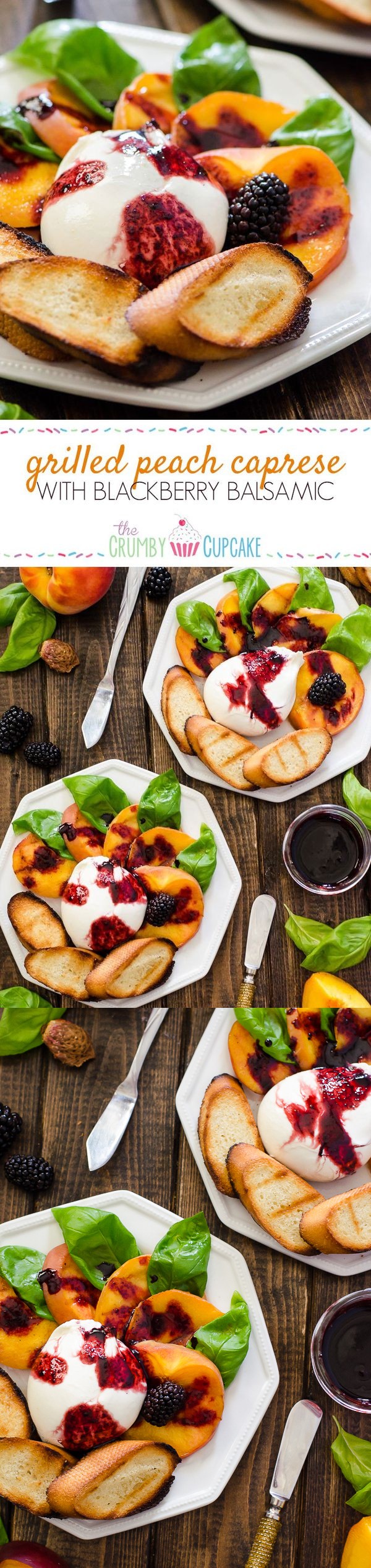 Grilled Peach Caprese with Blackberry Balsamic #SundaySupper