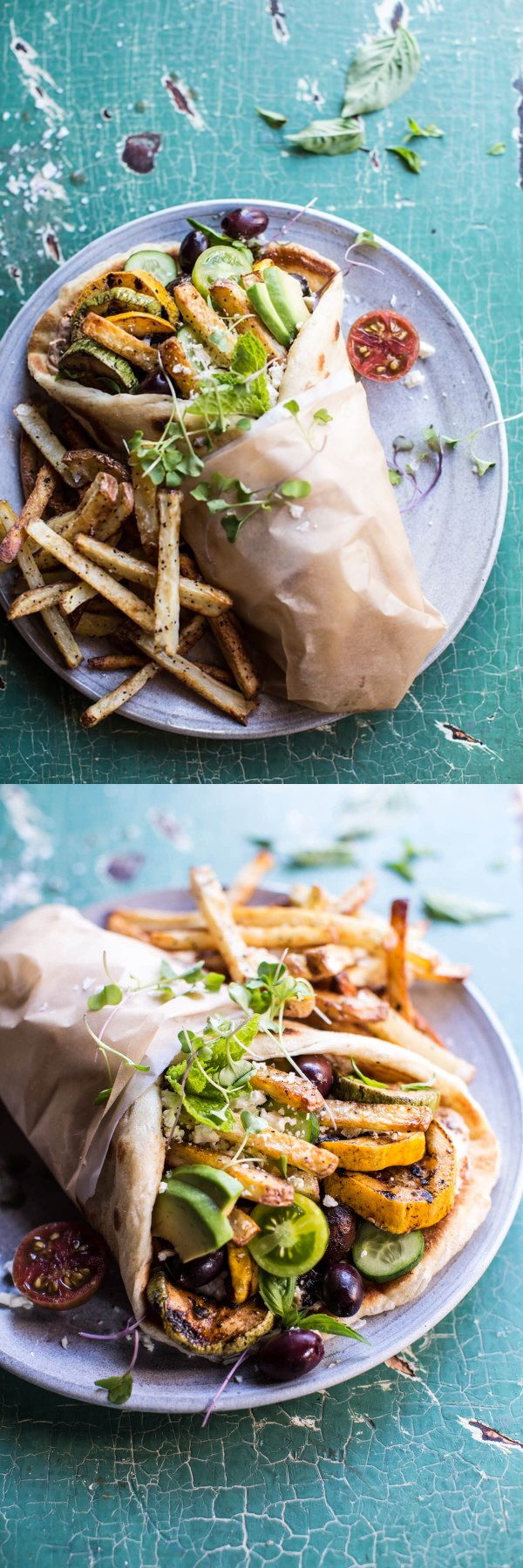 Grilled Zucchini Gyros with Sun-Dried Tomato Tzatziki