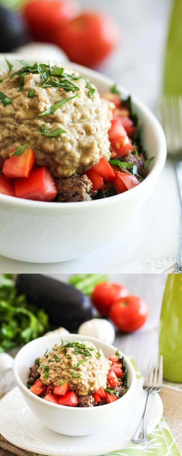 Ground Beef and Baba Ganoush Breakfast Bowl