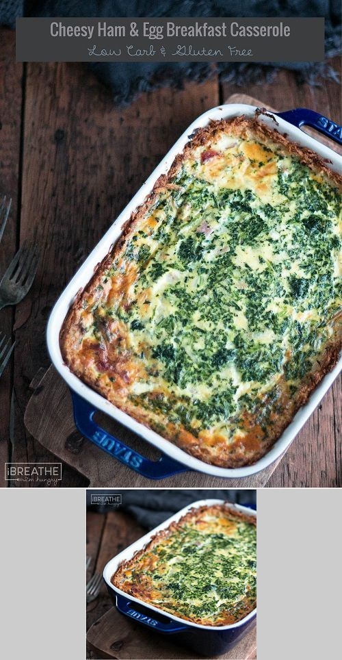 Ham & Cheese Low Carb Breakfast Casserole - Gluten Free