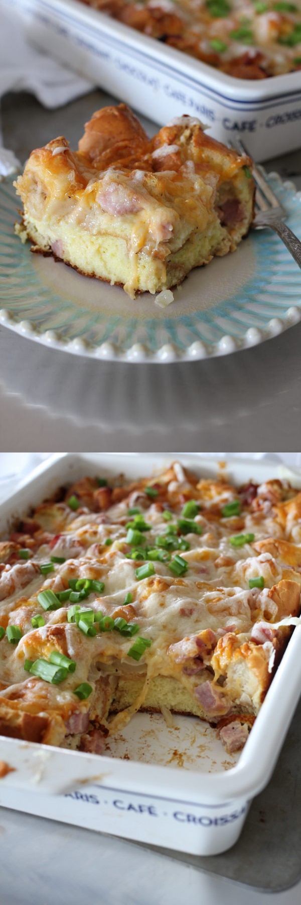 Ham and Melted Swiss Overnight Breakfast Casserole