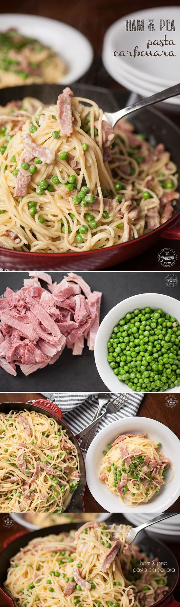 Ham and Pea Pasta Carbonara