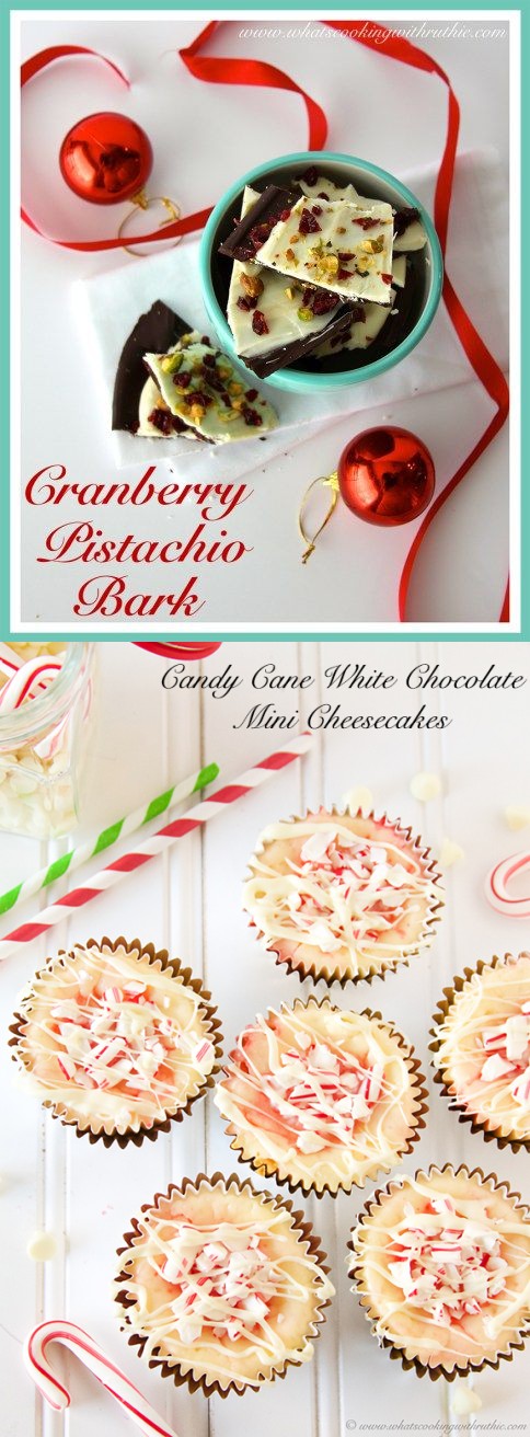 Happy Holidays: Candy Cane White Chocolate Mini Cheesecakes