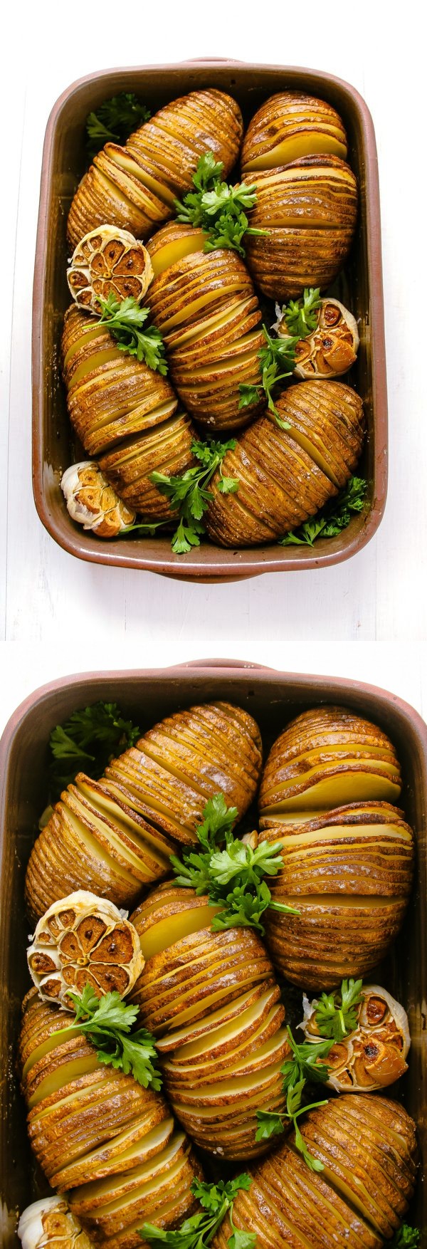 Hasselback Potatoes with Lemon and Roasted Garlic