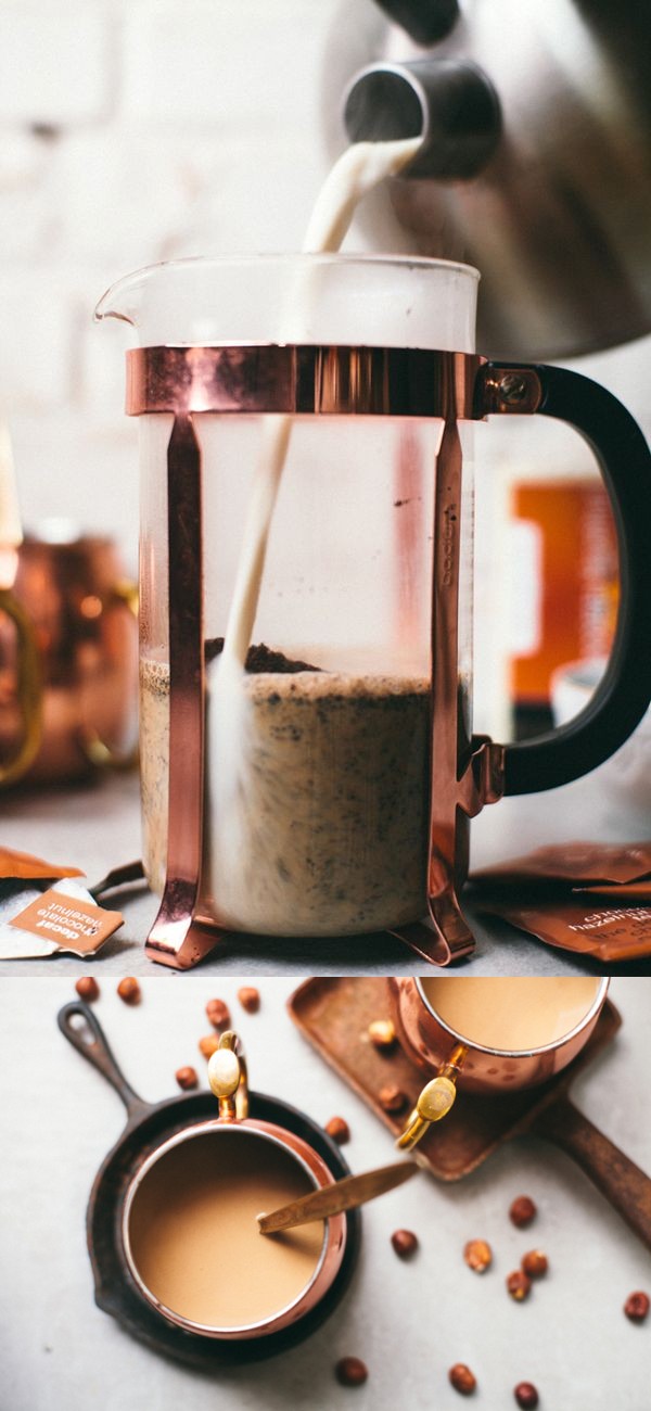 Hazelnut Chocolate French Press Latte