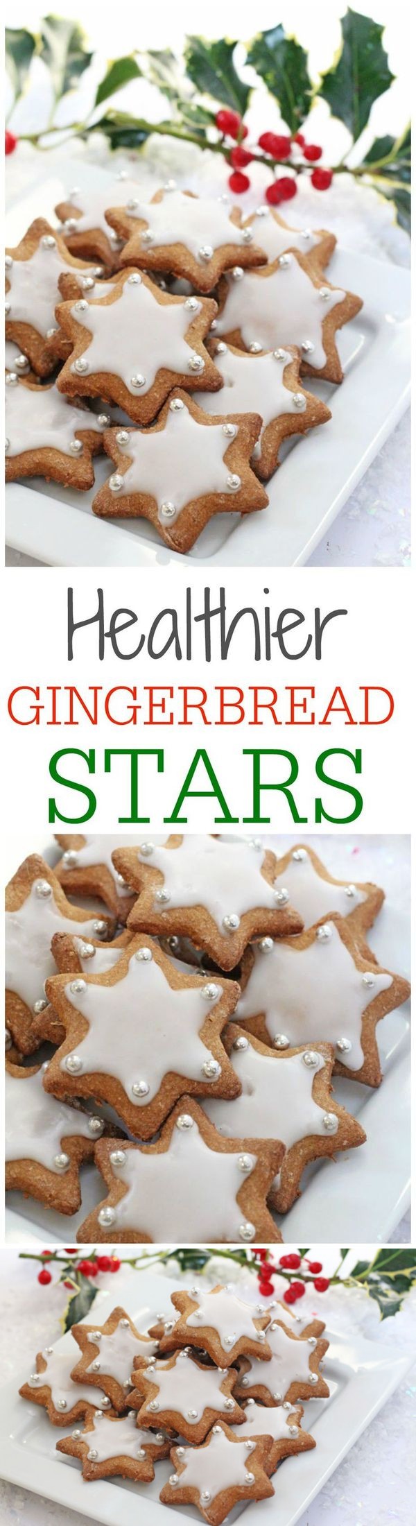 Healthier Gingerbread Star Cookies