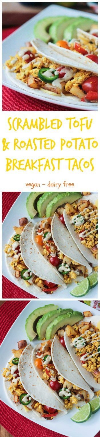 Healthy Breakfast Tacos w/ Tofu & Roasted Potatoes