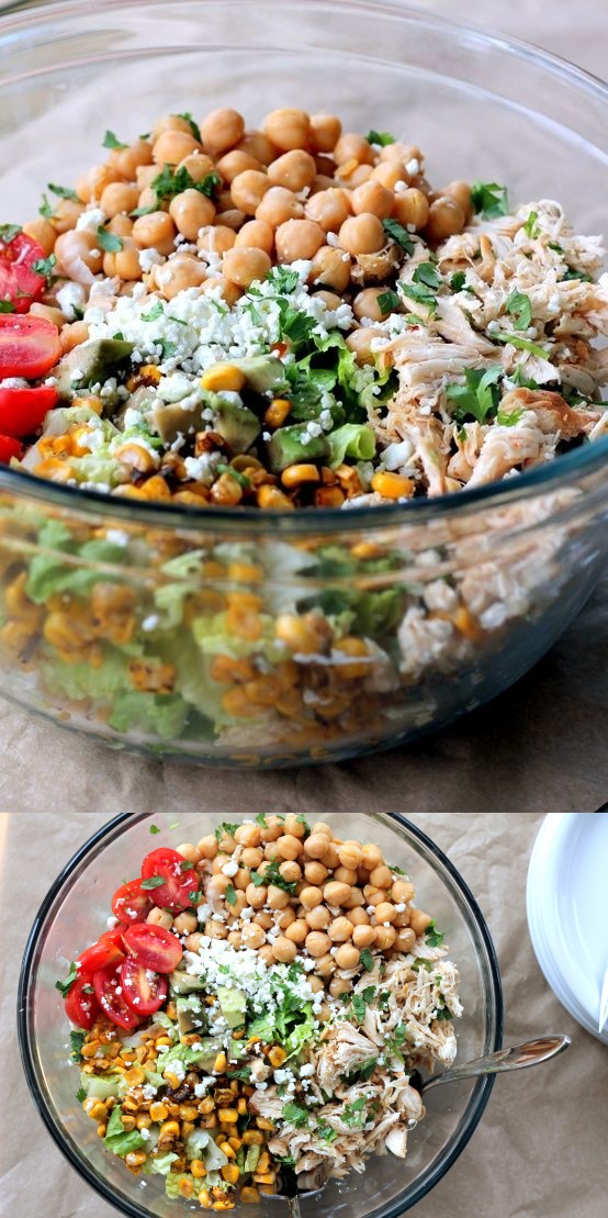 Healthy Chicken Chickpea Chopped Salad