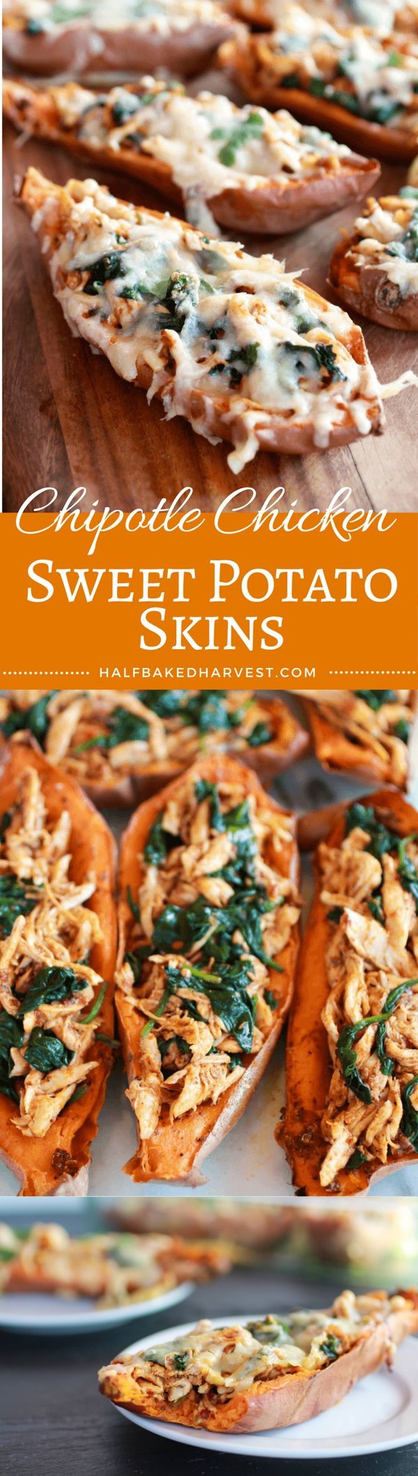 Healthy Chipotle Chicken Sweet Potato Skins