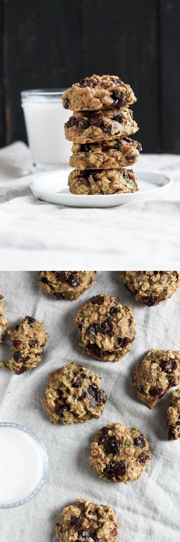 Healthy Chocolate Chip Banana Zucchini Oatmeal Cookies (vegan!