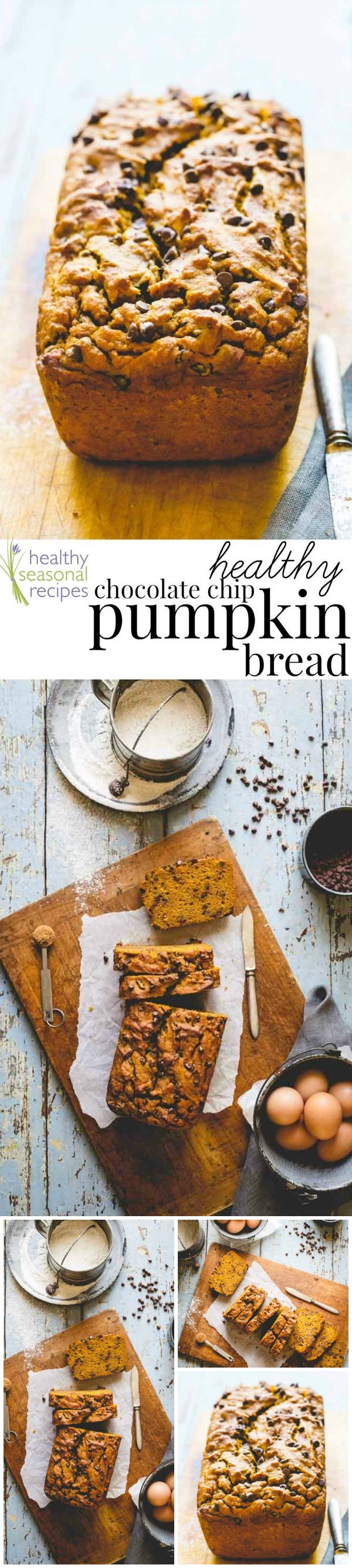 Healthy chocolate chip pumpkin bread