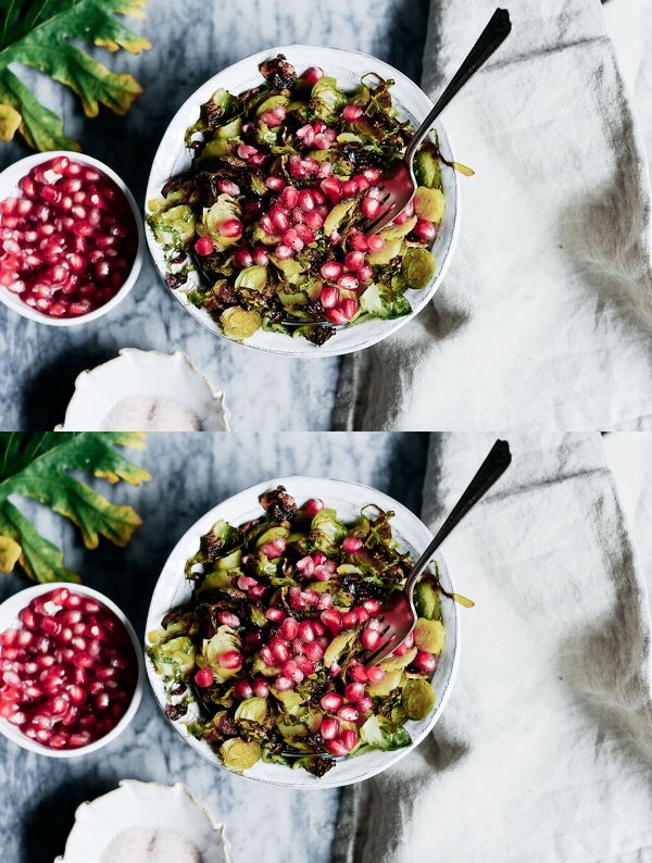 Healthy Christmas Brussel Sprouts With Pomegranate