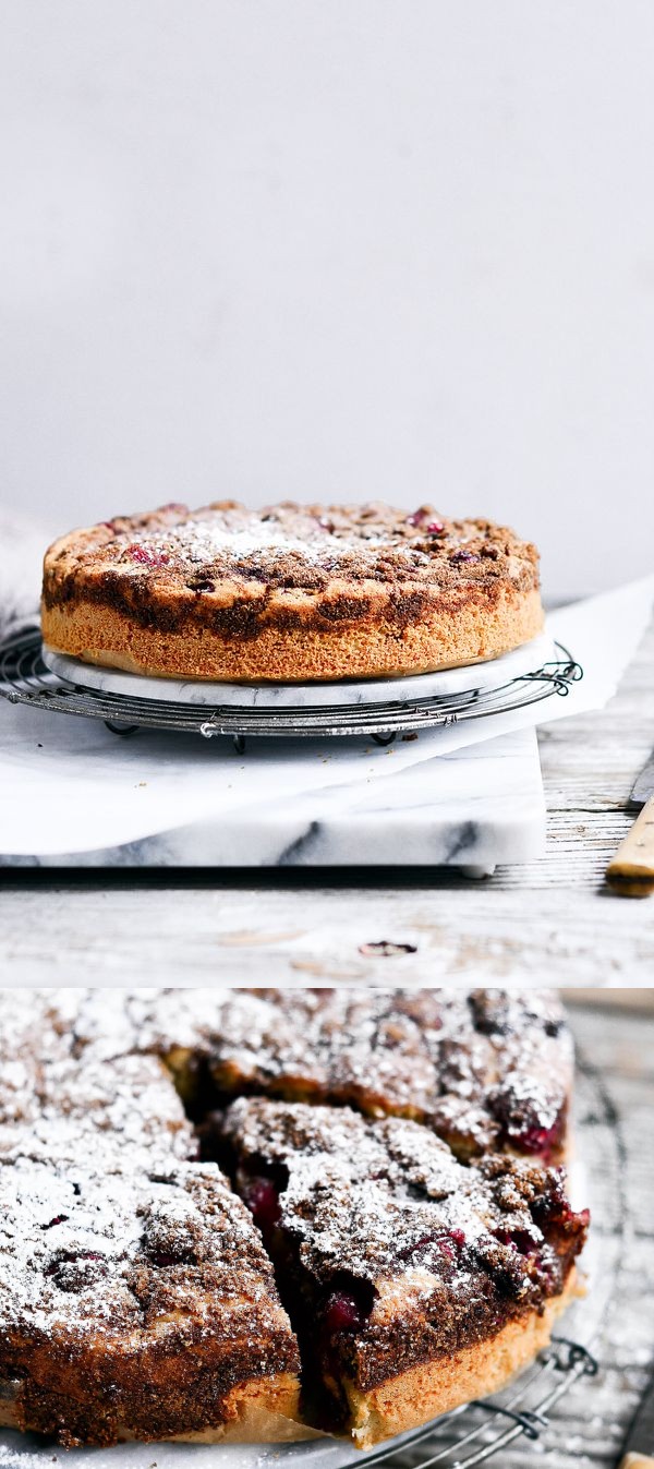 Healthy Gluten Free Paleo Cranberry Coffee Cake