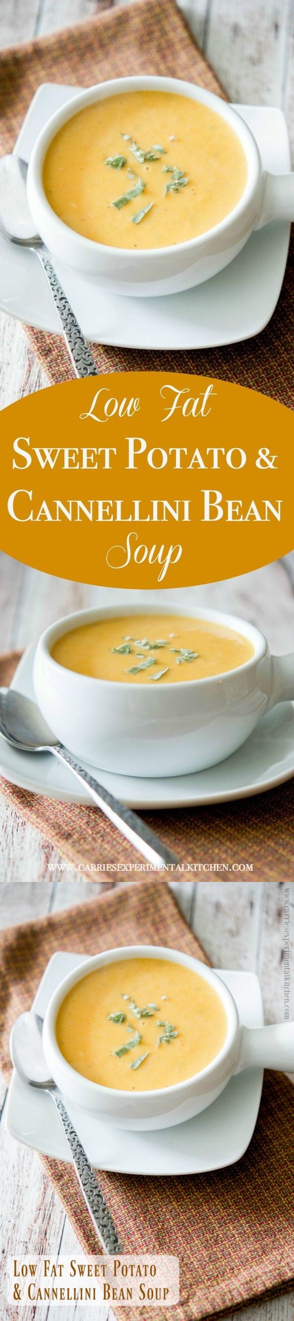 Healthy Low Fat Sweet Potato and Cannellini Bean Soup