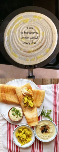 Healthy Mix dal masala dosa - no rice added